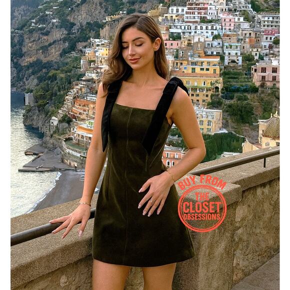 ZARA Short Velvet Mini Dress w/ Shoulder Ties | Black | Sizes M & L - Picture 3 of 16